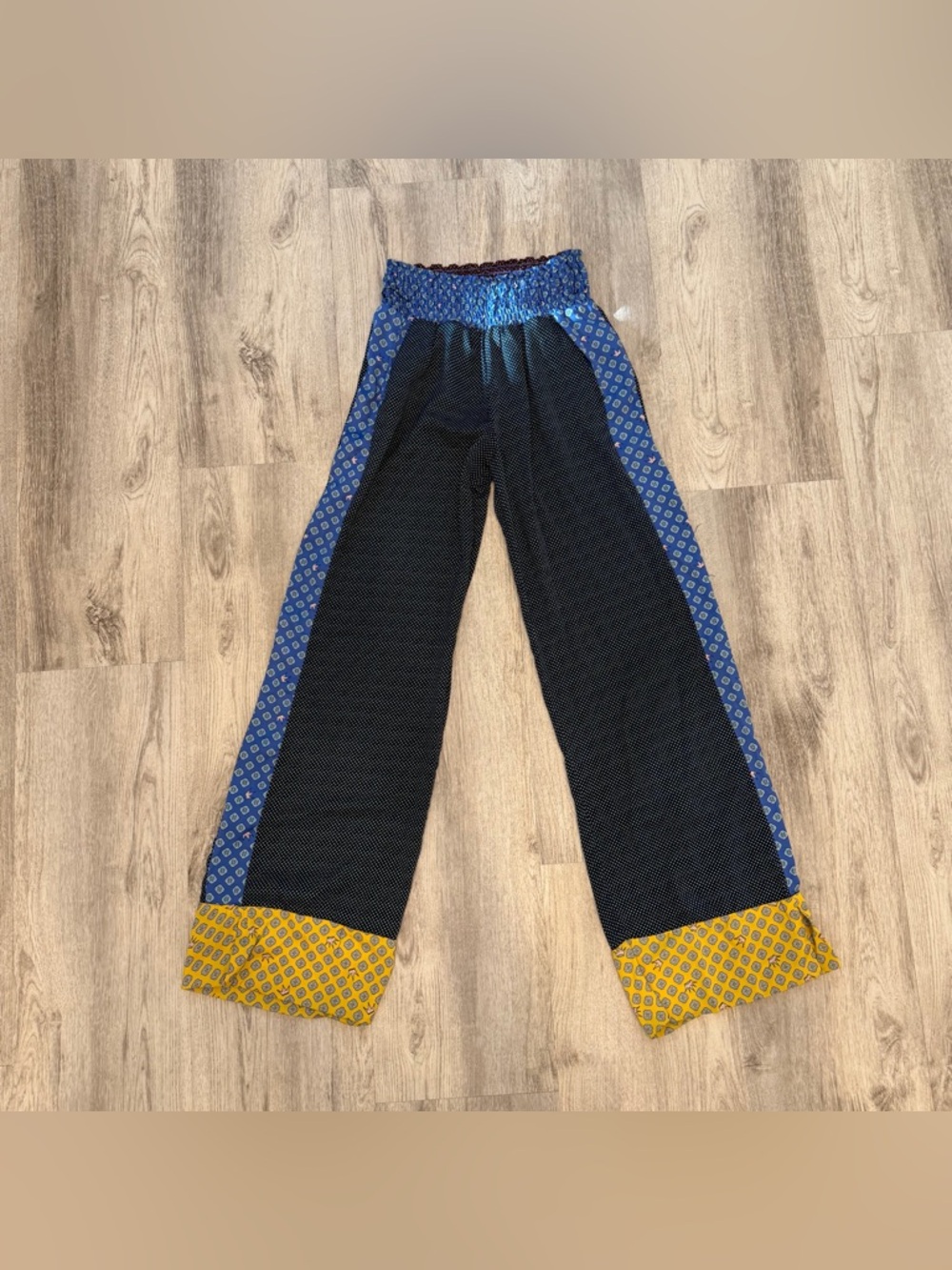 Aerie Patchwork Wide Leg Pants Boho Printed XS